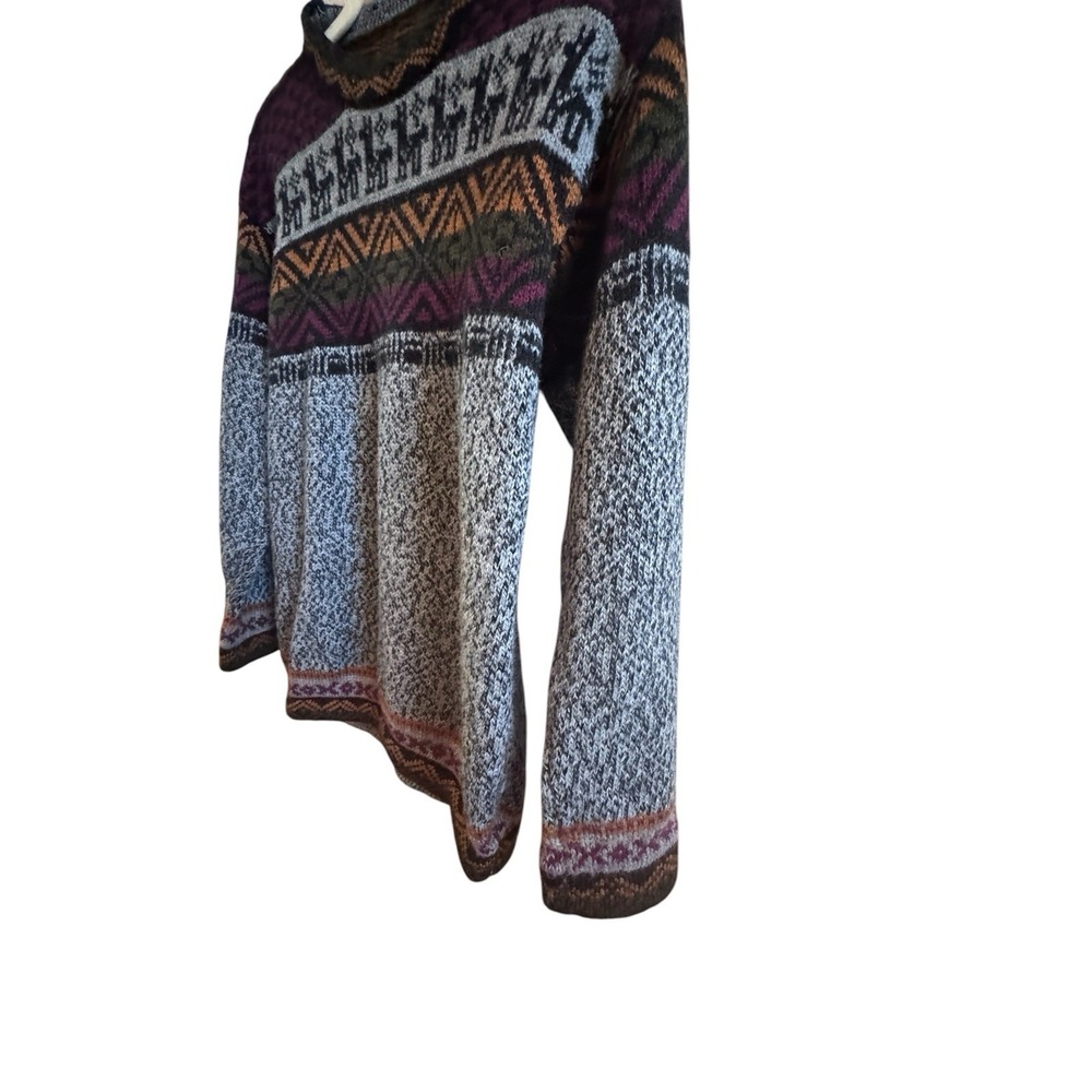 Vintage Peruvian Wool Blend Unisex Sweater Andean Geometric Pattern *No Size - Picture 5 of 8